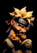 Naruto Uzumaki 3D Chibi Aesthetic Anime Wall Art |  Premium Matte & Metal Poster by Steckefy