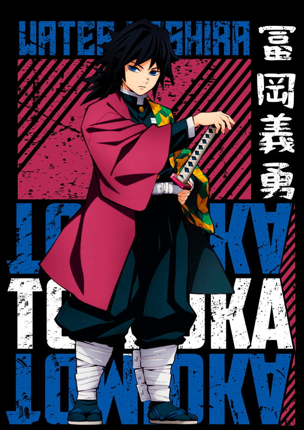 Giyu Tomioka Water Hashira Demon Slayer Anime Wall Art | Premium Matte & Metal Poster by Steckefy
