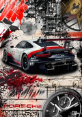 Porsche 911 Carrera RSR | Street Style Graffiti Racing Wall Art | Premium Matte & Metal Poster by Steckefy