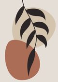 Boho Organic Form Abstract Botanical | Earth Tone Minimalist Wall Art | Premium Matte & Metal Poster by Steckefy