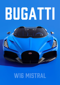 Bugatti W16 Mistral Roadster | Ultimate Blue Hypercar Modern Wall Art |  Premium Matte & Metal Poster by Steckefy