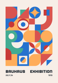 Bauhaus Color Matrix Abstract Geometry | Primary Palette Exhibition Art | Premium Matte & Metal Poster by Steckefy