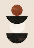 Boho Equilibrium Stacked Geometric Shapes | Terracotta and Black Abstract Art | Premium Matte & Metal Poster by Steckefy