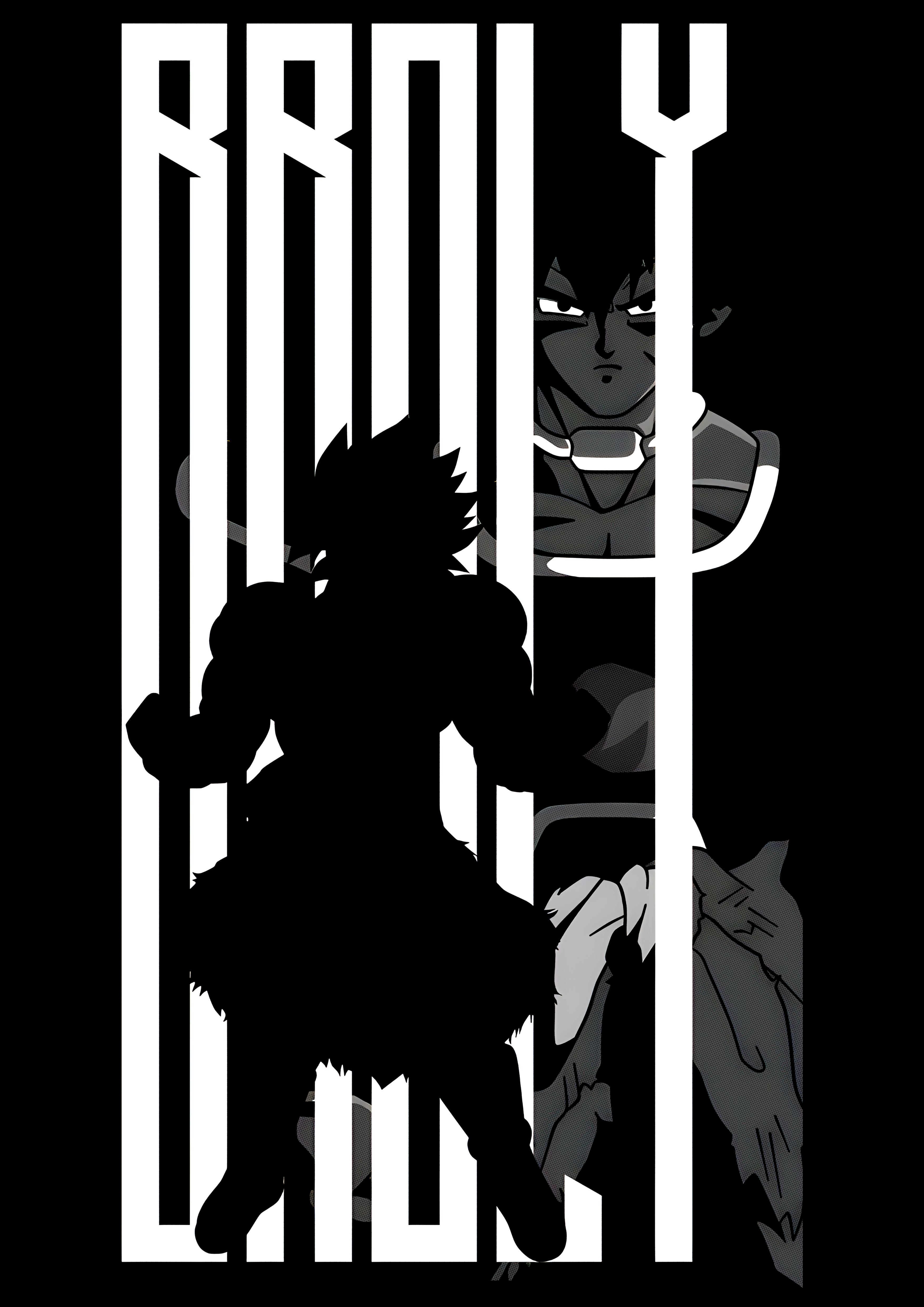 Broly Dragon Ball Super Minimalist Silhouette Wall Art |  Premium Matte & Metal Poster by Steckefy