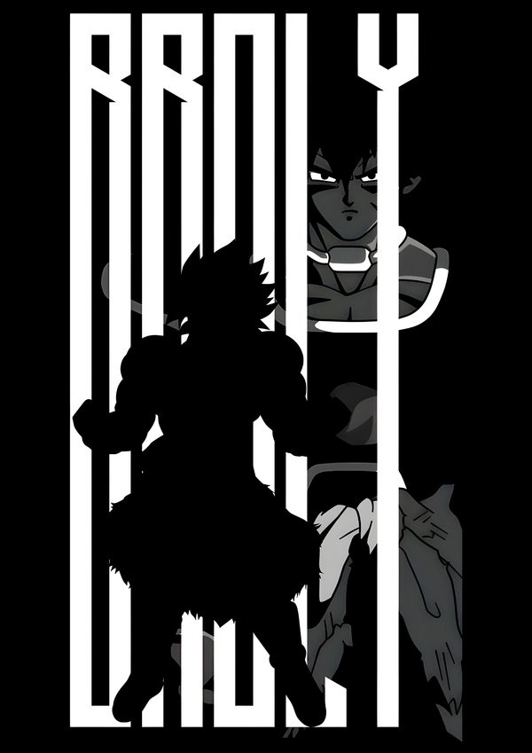 Broly Dragon Ball Super Minimalist Silhouette Wall Art |  Premium Matte & Metal Poster by Steckefy