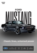 Ford Mustang 1967 Classic Black Edition | Untamed Power Muscle Car Poster | Premium Matte & Metal Poster by Steckefy