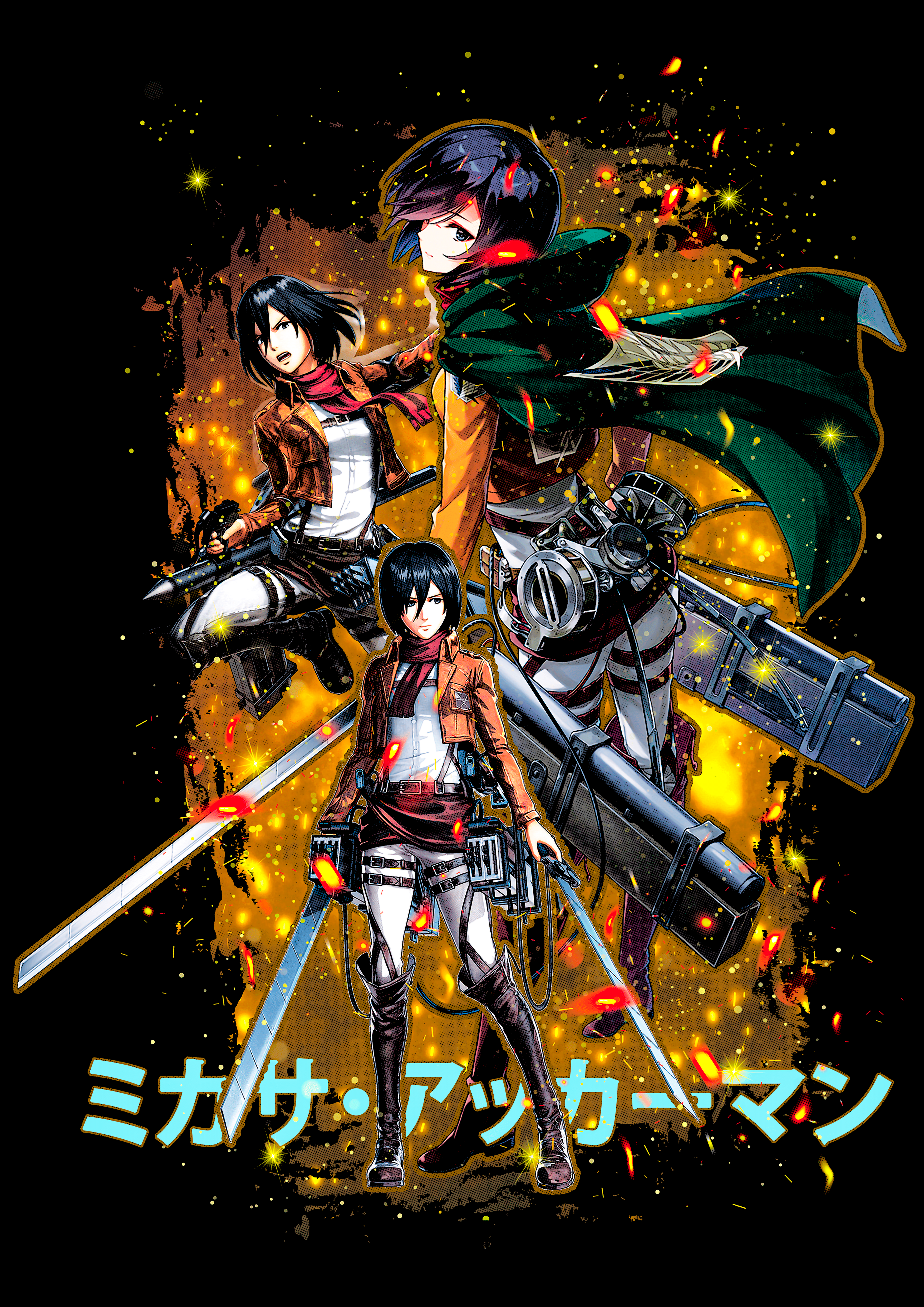 Mikasa Ackerman Attack on Titan Scout Regiment Action Wall Art | Premium Matte & Metal Poster by Steckefy