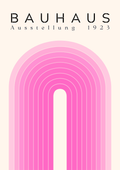 Bauhaus Ausstellung 1923 Pink Gradient Arch | Retro Modernist Wall Art | Premium Matte & Metal Poster by Steckefy