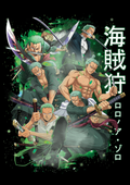 Roronoa Zoro One Piece Pirate Hunter Evolution Wall Art | Premium Matte & Metal Poster by Steckefy
