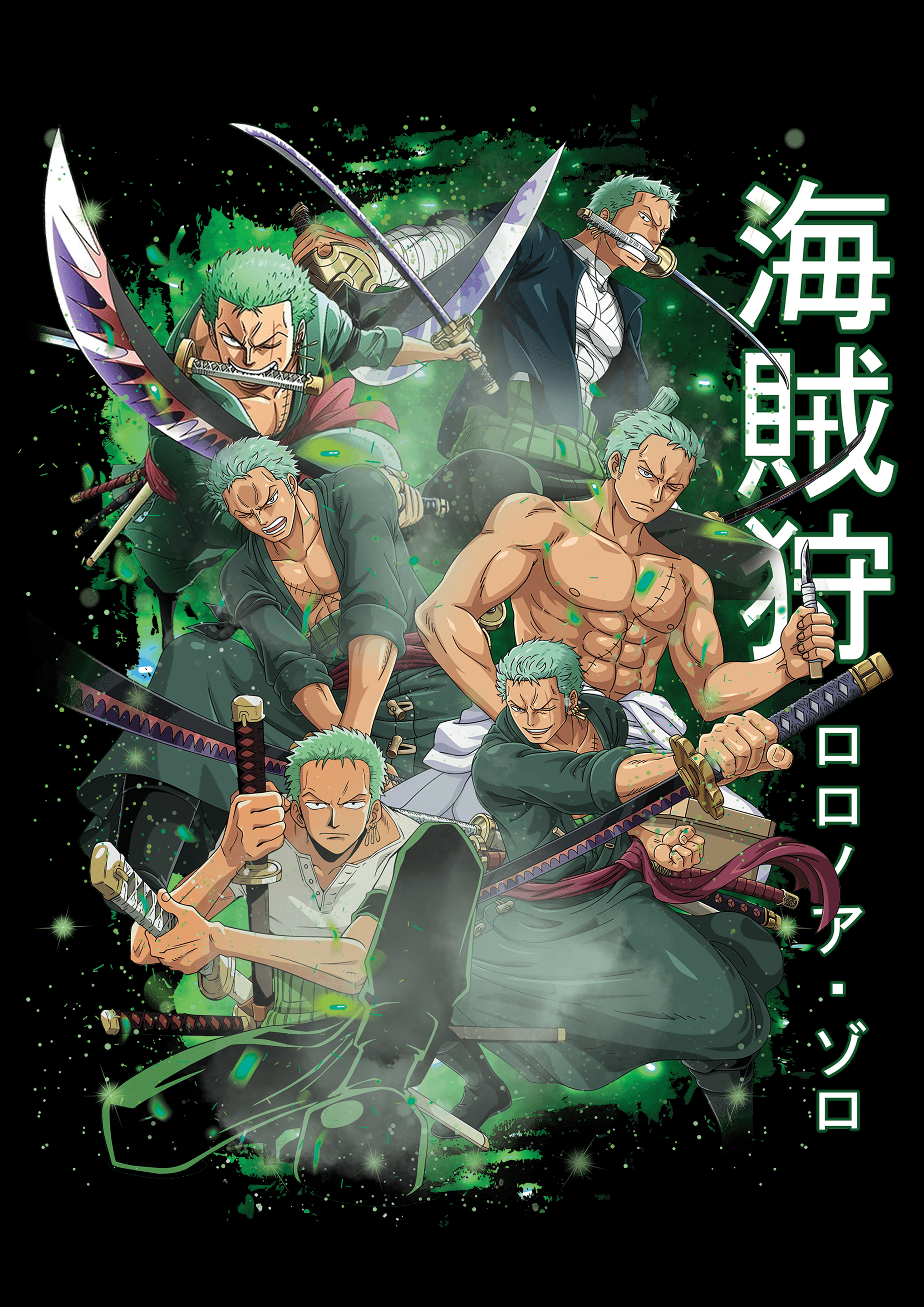 Roronoa Zoro One Piece Pirate Hunter Evolution Wall Art | Premium Matte & Metal Poster by Steckefy